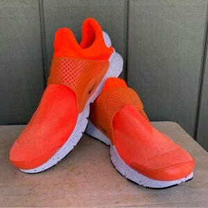 Nike Sock Dart Orange White Athletic Walking Running Shoes Sneakers Mens Size 13